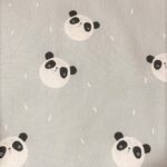 Coton lavé tête panda vert menthe